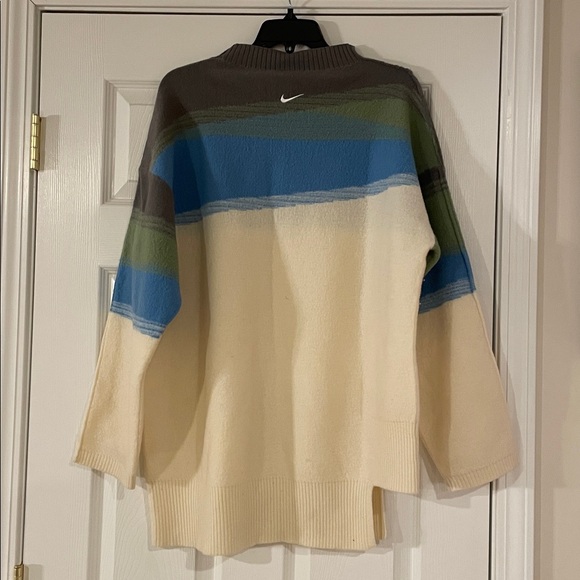 Nike Yoga Colorblock Sweater in Cream, Green, and Blue - Picture 3 of 5